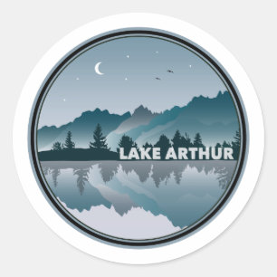 Lake Arthur Pennsylvania Reflection Classic Round Sticker