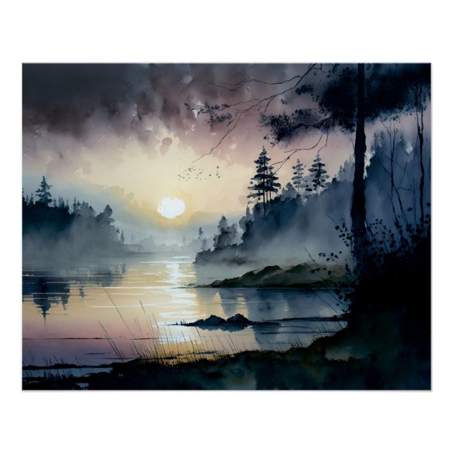 Lake at Dusk Poster (Front)