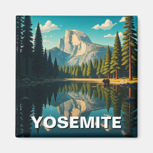 Lake at Yosemite National Park Half Dome Magnet