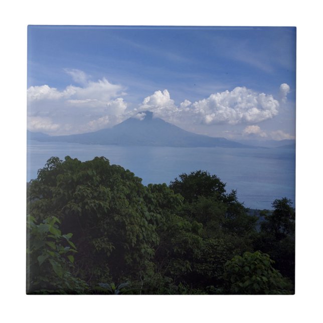 Lake Atitlan Volcanoes Tile (Front)