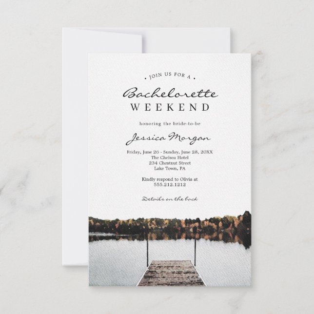 Lake Bachelorette Party Weekend Itinerary Invite (Front)
