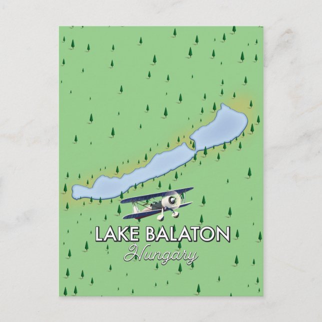 Lake Balaton Hungary map Postcard (Front)