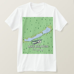 Lake Balaton Hungary map T-Shirt