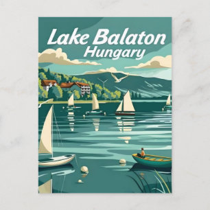 Lake balaton hungary postcard