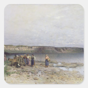 Lake Balaton with the Shore of Akarattya, 1885 Square Sticker