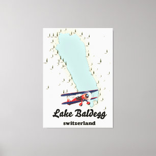 lake Baldegg switzerland map Canvas Print