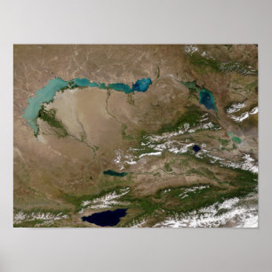 Lake Balkhash in eastern Kazakhstan Poster