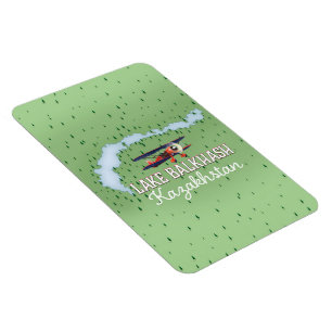 Lake Balkhash Kazakhstan lake map Magnet