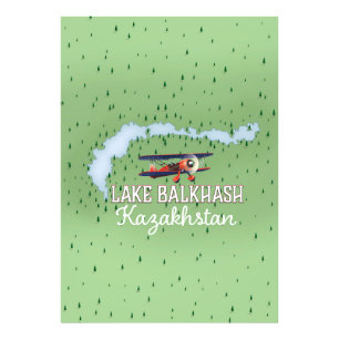 Lake Balkhash Kazakhstan lake map Photo Print