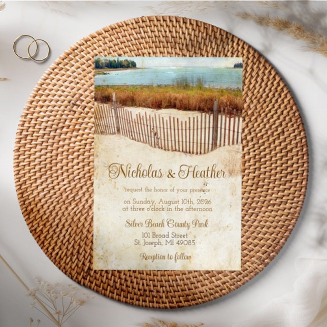 Lake Beach Summer Wedding Invitation (Creator Uploaded)