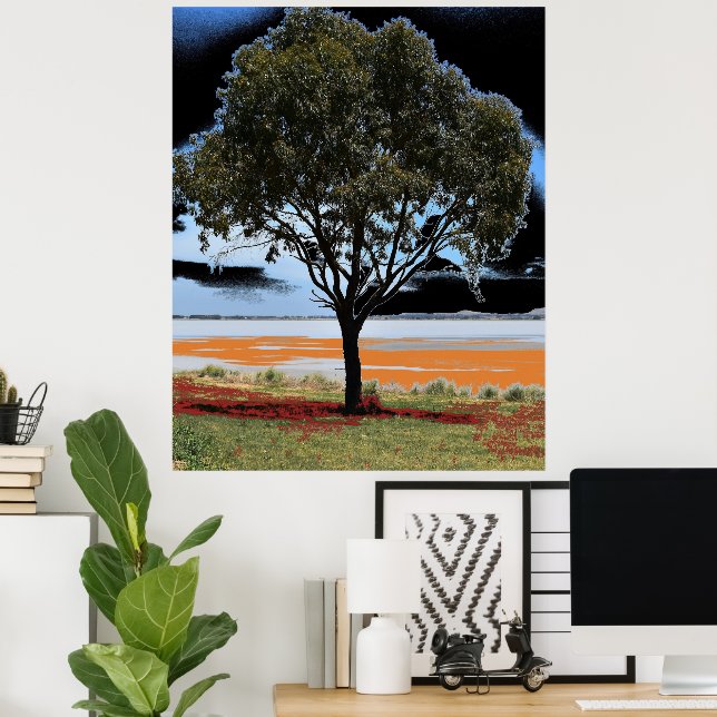 Lake Beeac Solo Tree Poster (Home Office)