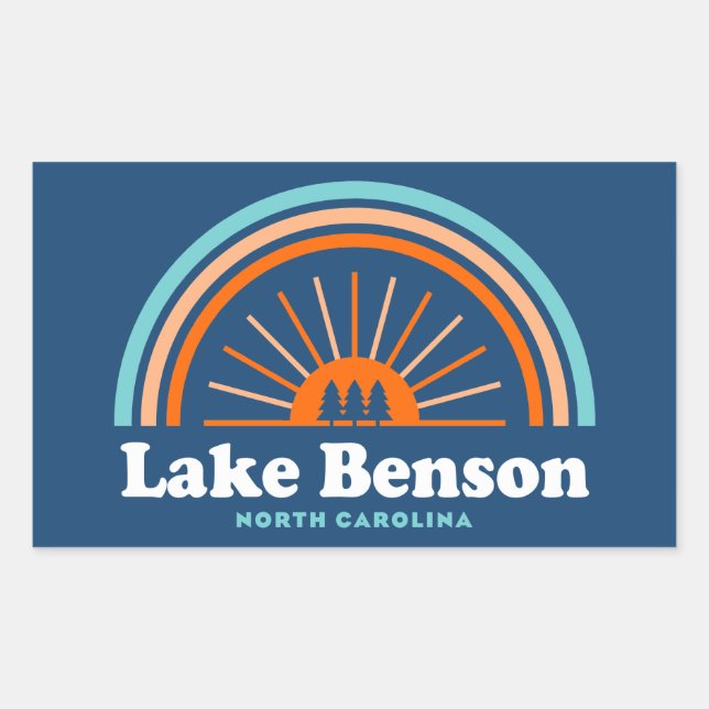 Lake Benson North Carolina Rainbow Sticker (Front)