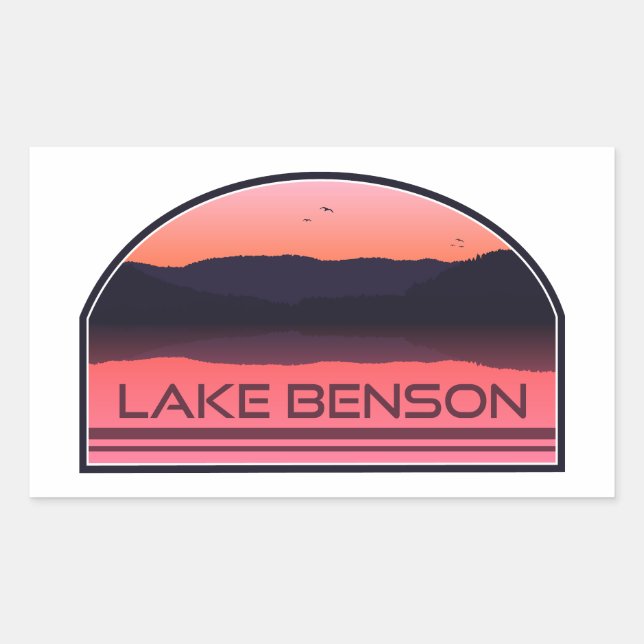 Lake Benson North Carolina Red Sunrise Sticker (Front)