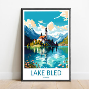 Lake Bled Travel Print Lake Bled Home DÃ©cor Slove
