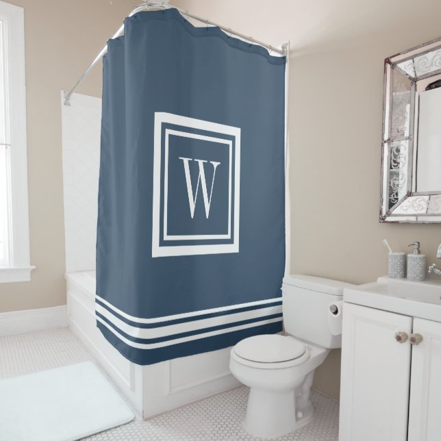 Lake Blue and White Classic Square Monogram (In Situ)