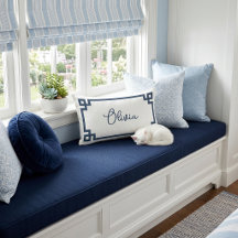 Lake Blue and White Custom Name Monogram