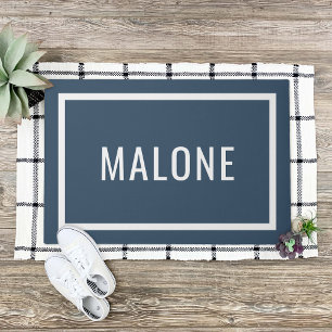 Lake Blue Personalized Family Name Doormat