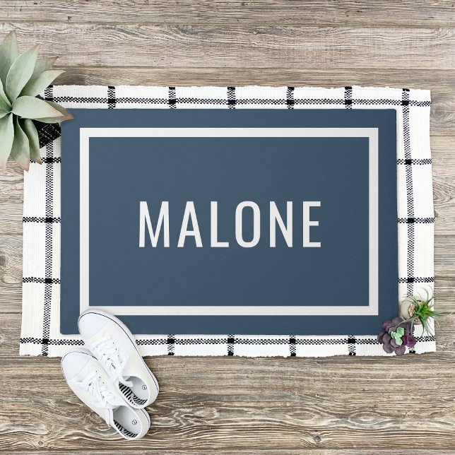 Lake Blue Personalized Family Name Doormat (Creator Uploaded)