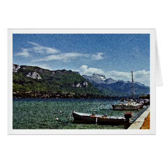 Lake Boats and Mountains in Annecy France