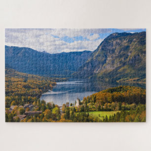 Lake Bohinj in Slovenia in autumn Jigsaw Puzzle