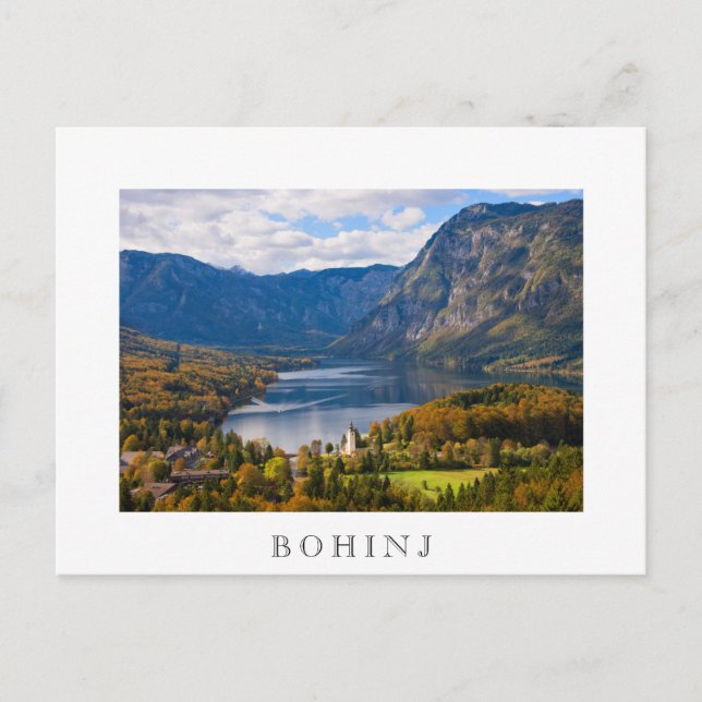 Lake Bohinj in Slovenia in autumn Postcard (Front)