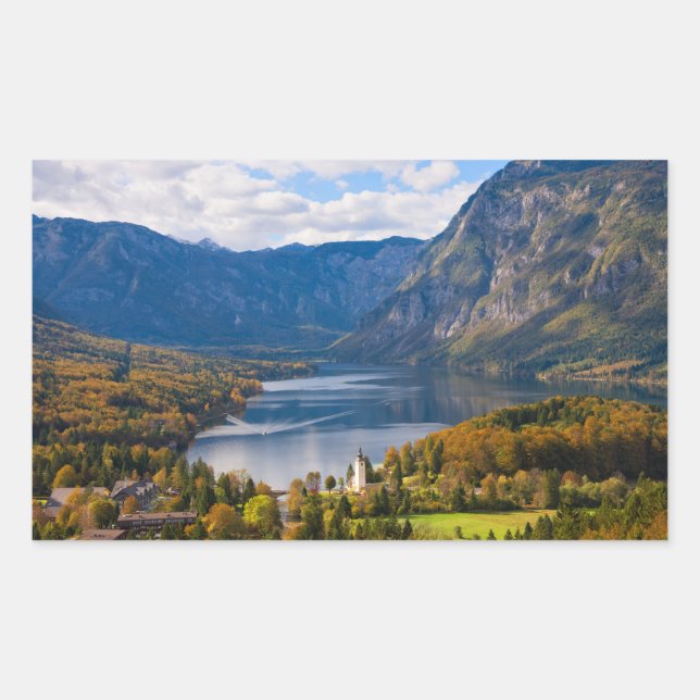 Lake Bohinj in Slovenia in autumn Sticker (Front)