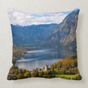 Lake Bohinj in Slovenia in autumn Throw Pillow