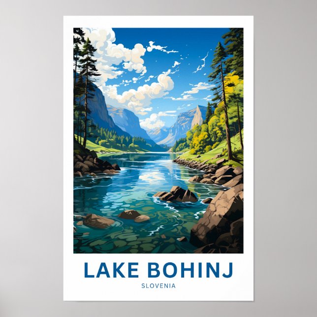 Lake Bohinj Slovenia Travel Print (Front)