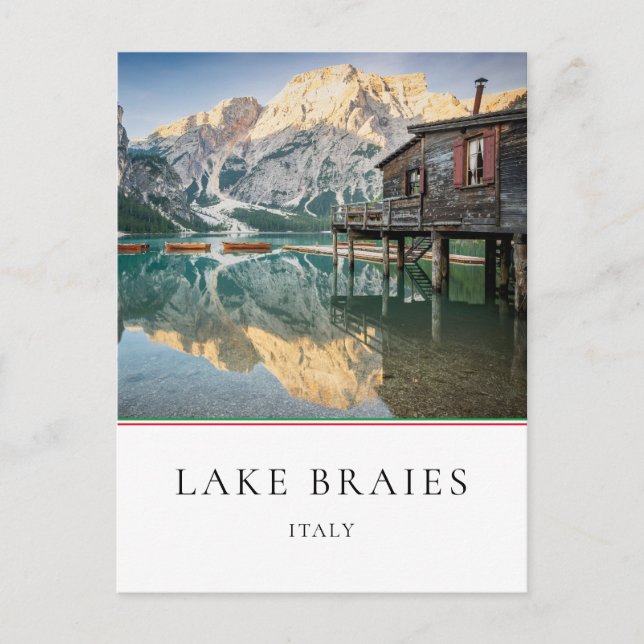 Lake Braies in the Dolomites in Italy Postcard (Front)