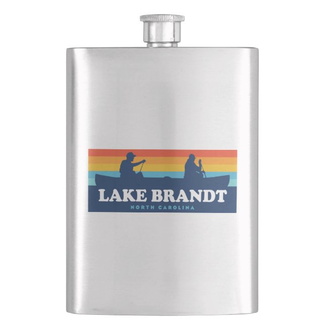 Lake Brandt North Carolina Canoe Hip Flask (Front)