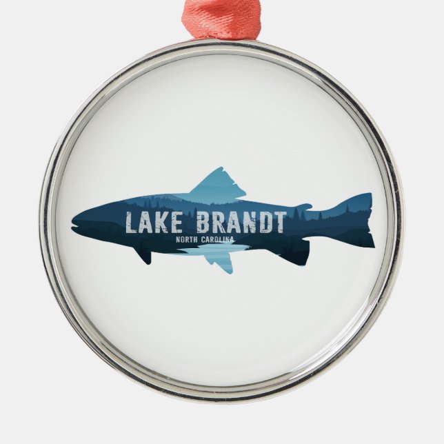 Lake Brandt North Carolina Fish Metal Ornament (Front)