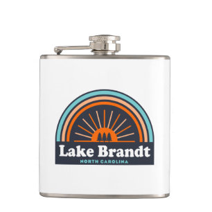 Lake Brandt North Carolina Rainbow Hip Flask