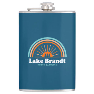 Lake Brandt North Carolina Rainbow Hip Flask