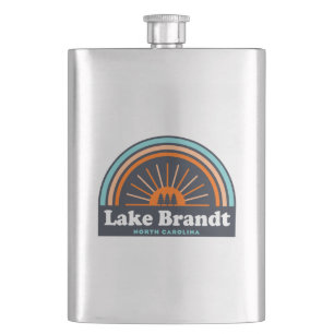 Lake Brandt North Carolina Rainbow Hip Flask