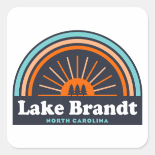 Lake Brandt North Carolina Rainbow Square Sticker