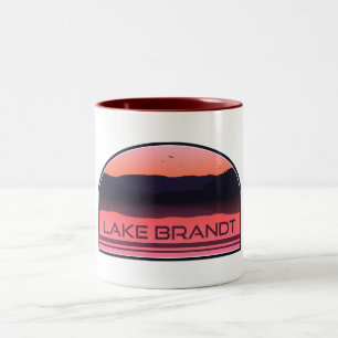 Lake Brandt North Carolina Red Sunrise Two-Tone Coffee Mug