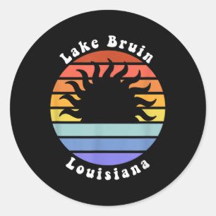Lake Bruin Louisiana La Sunrise Vacation Souvenir Classic Round Sticker