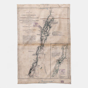 Lake Champlain Lake George Crown Point Map (1776) Kitchen Towel