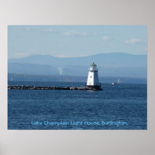 Lake Champlain Light House, Burlington, Vt Poster