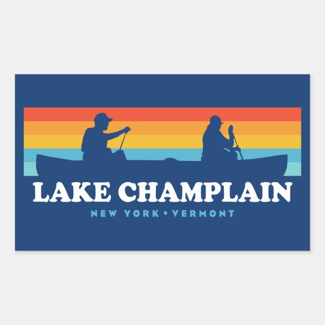Lake Champlain New York Vermont Canoe Sticker (Front)
