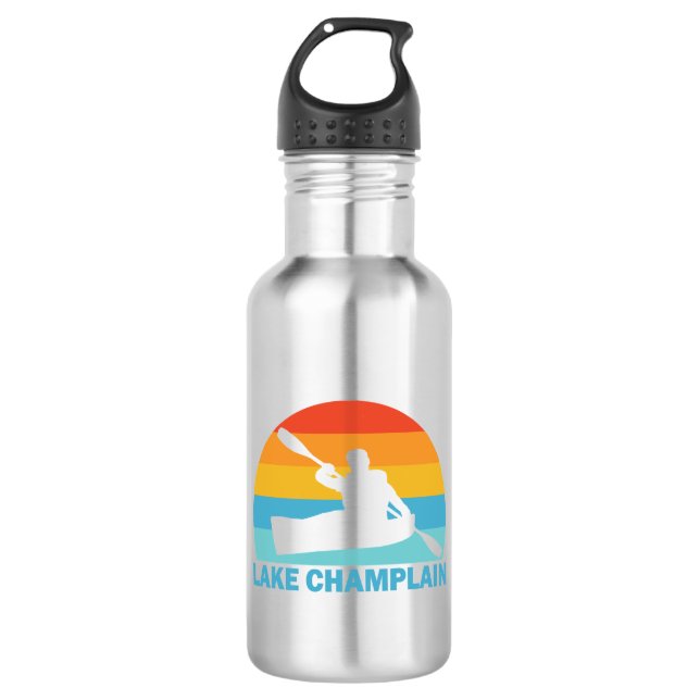 Lake Champlain New York Vermont Kayak 532 Ml Water Bottle (Front)