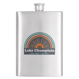 Lake Champlain New York Vermont Rainbow Hip Flask
