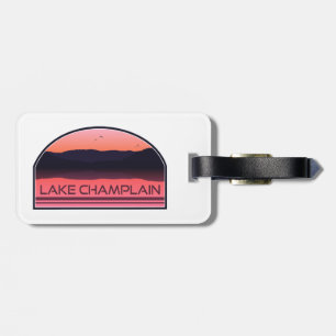 Lake Champlain New York Vermont Red Sunrise Luggage Tag