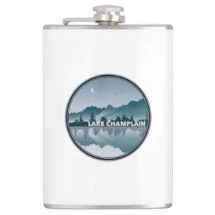 Lake Champlain New York Vermont Reflection Hip Flask
