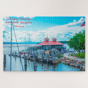 Lake Champlain  Vermont.Christmas Greetings Jigsaw Puzzle