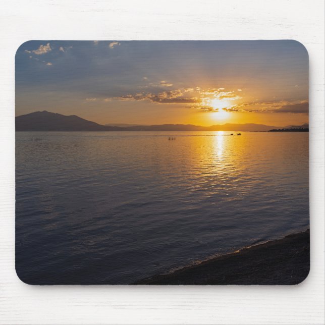  lake chapala & mountains along horizon at sunset mouse pad (Front)