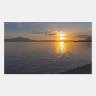 lake chapala & mountains along horizon at sunset sticker