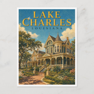 Lake Charles Louisiana Charpentier GeoSaga Postcard