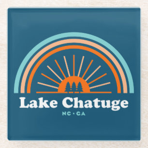 Lake Chatuge North Carolina Georgia Rainbow Glass Coaster