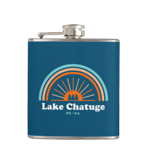 Lake Chatuge North Carolina Georgia Rainbow Hip Flask